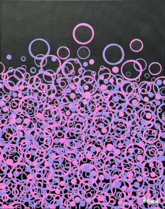 Pink & Purple Bubbles on Black